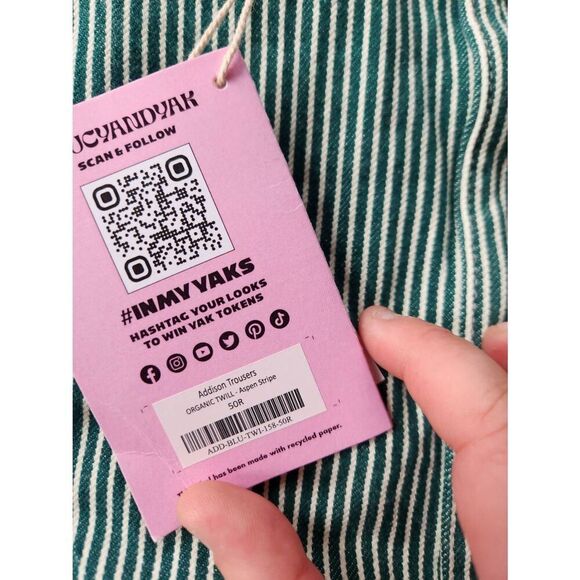 NWT Lucy&Yak Addison - Tapered Twill Jeans in Aspen Stripe sz 50R - Picture 4 of 7